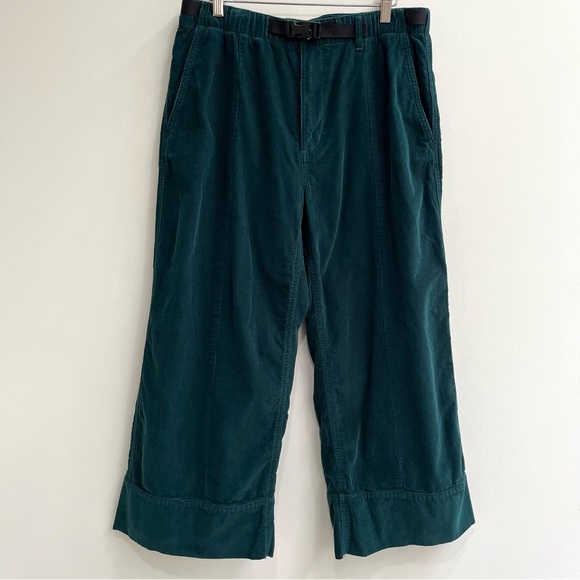 North Face Women's Cord Easy Pants Corduroy Wide Leg Crop Ponderosa Green Large - Picture 1 of 16